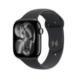 Apple Watch Series 11 GPS 46mm Boitier en Aluminium Noir de Jais  avec Bracelet Sport Noir S/M