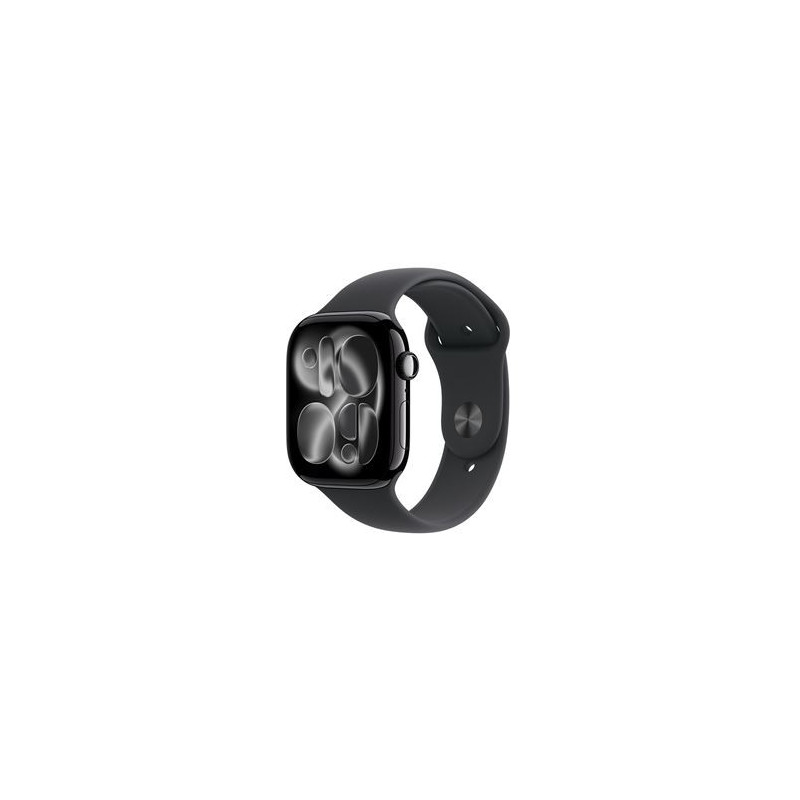 Apple Watch Series 11 GPS 46mm Boitier en Aluminium Noir de Jais  avec Bracelet Sport Noir S/M