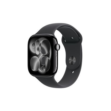 Apple Watch Series 11 GPS 46mm Boitier en Aluminium Noir de Jais  avec Bracelet Sport Noir S/M